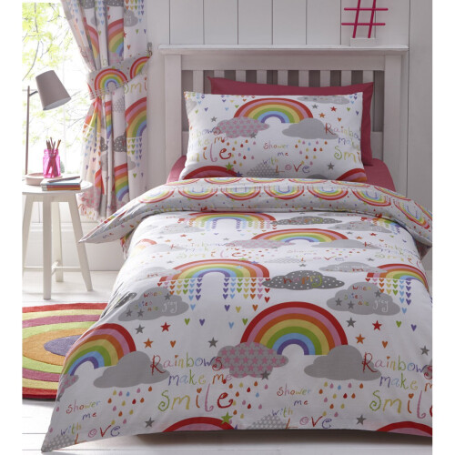 Kids Clouds & Rainbows Duvet Set, Single