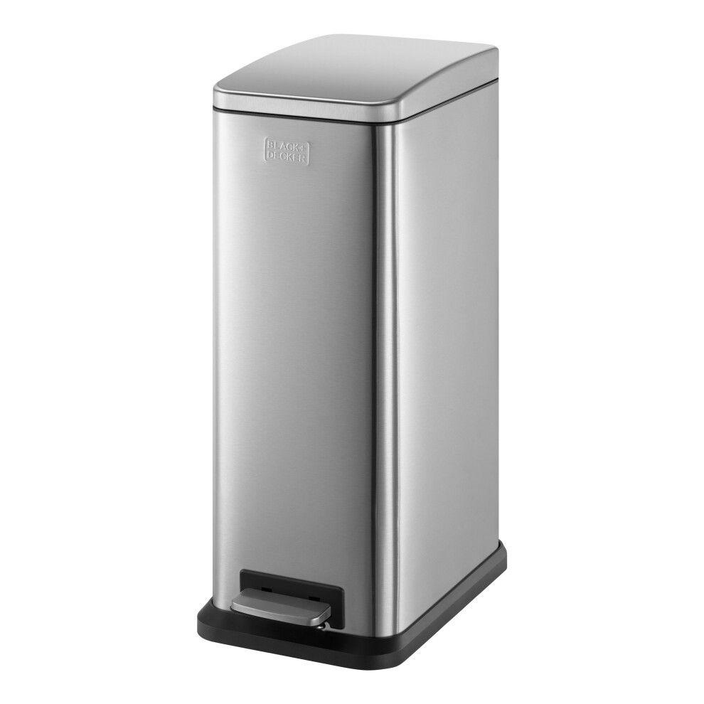 New + Decker +Decker Bxbn0004gb 20L Slimline Pedal Bin With Soft Close Lid Black 5025301610999