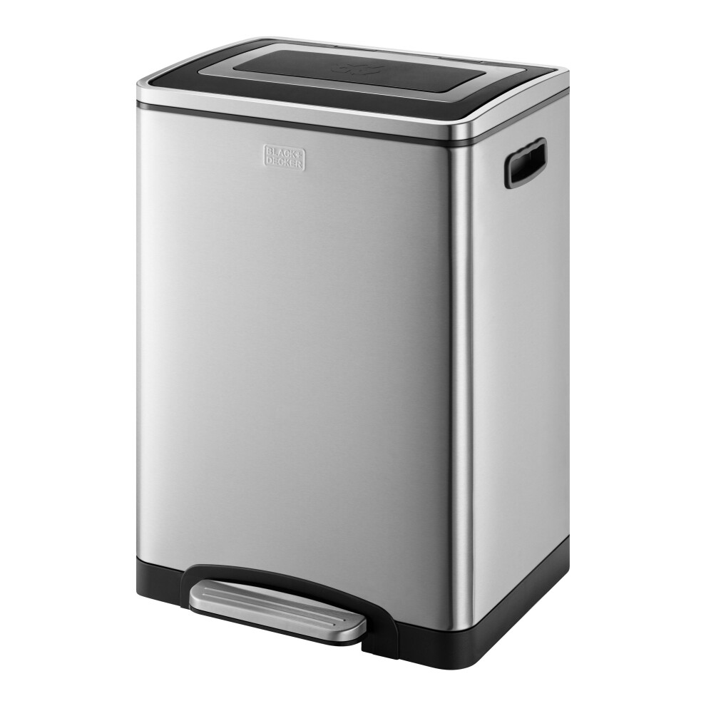 Black+Decker 40L Soft Close Recycling Pedal Bin