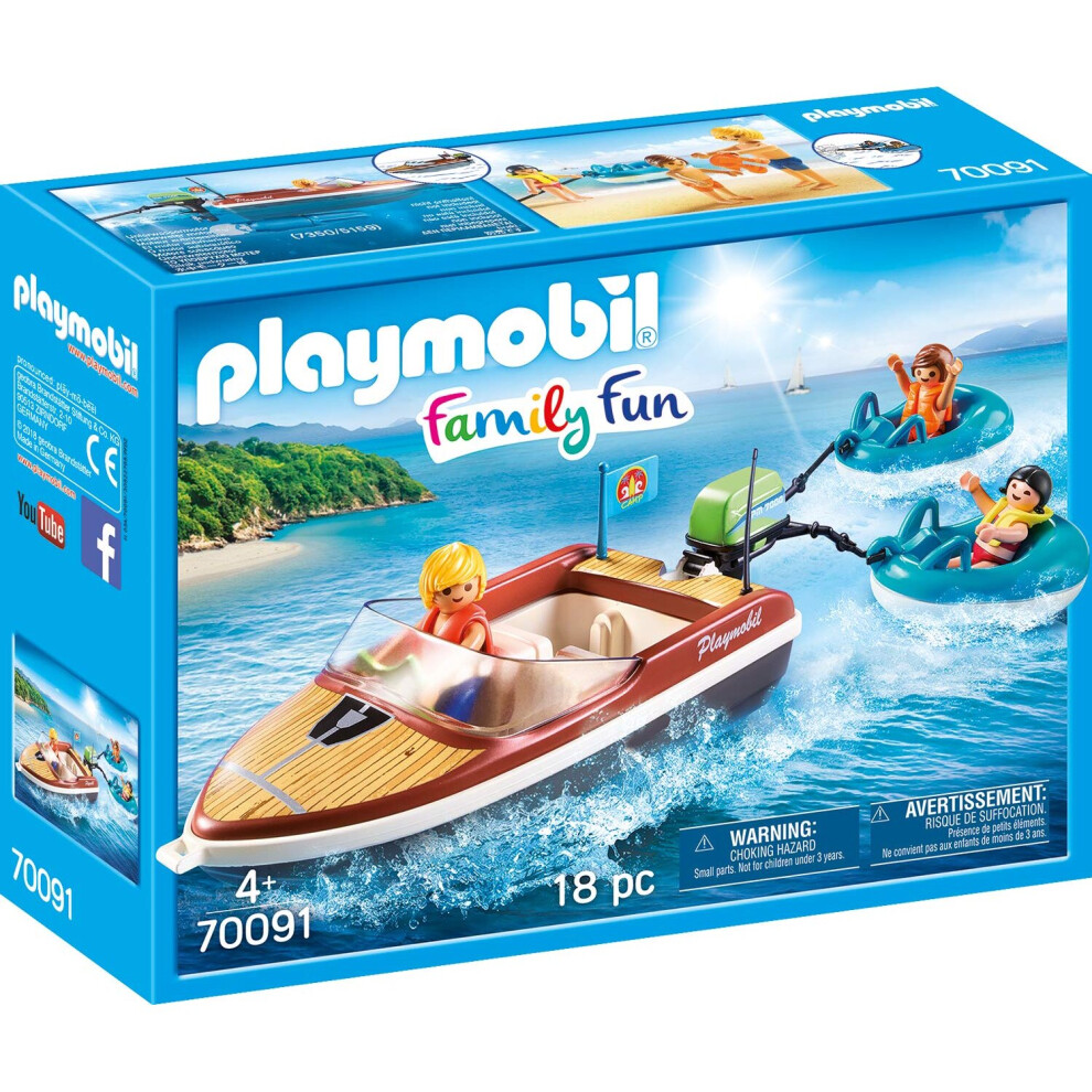 Playmobil Family Fun Speedboat with Tube Riders