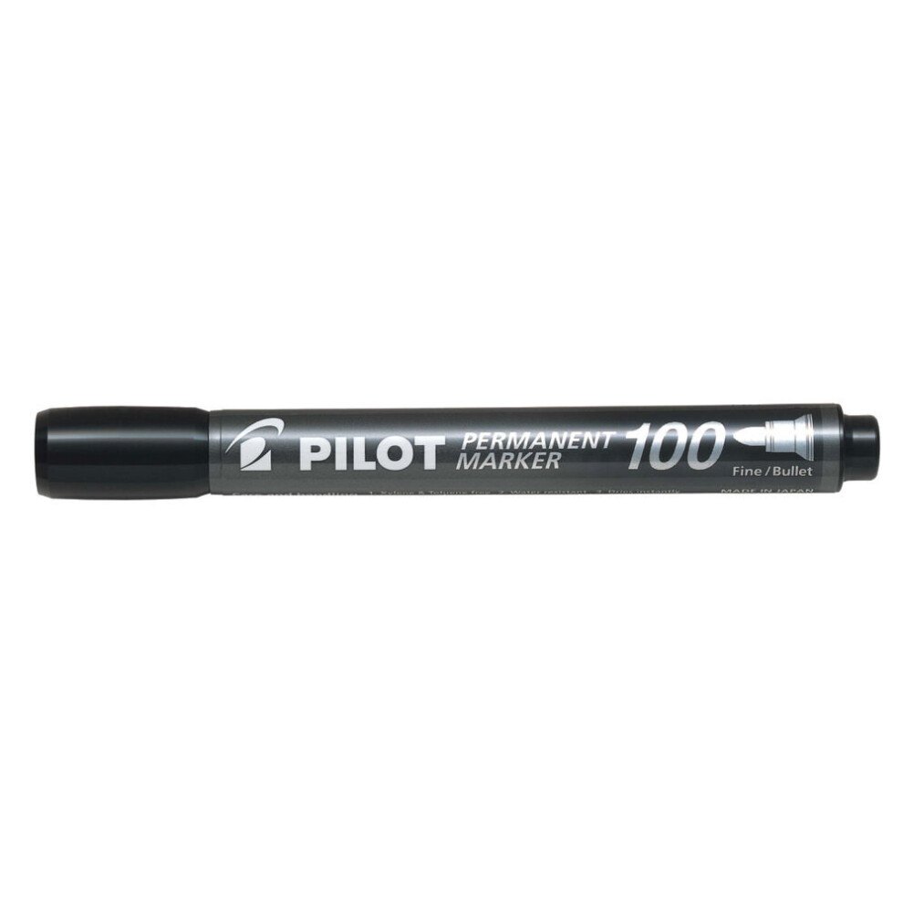 Pilot 100 Permanent Market Bullet Tip Black Pack of 20 3131910501268 PI50126