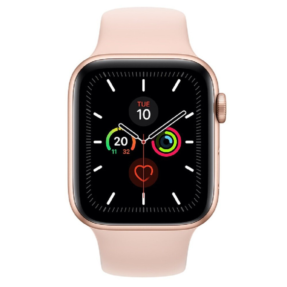 Apple Watch Series 5 (GPS) 44mm Gold Aluminum Case Pink Sport Band MWVE2