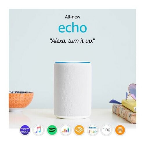 Refurbished Amazon Amazon Echo 3rd Generation White Sandstone | Alexa Enabled Smart Speaker 2