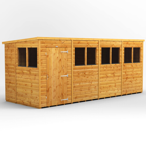 (16x6, Single) Power Pent Wooden Garden Shed | Power Sheds