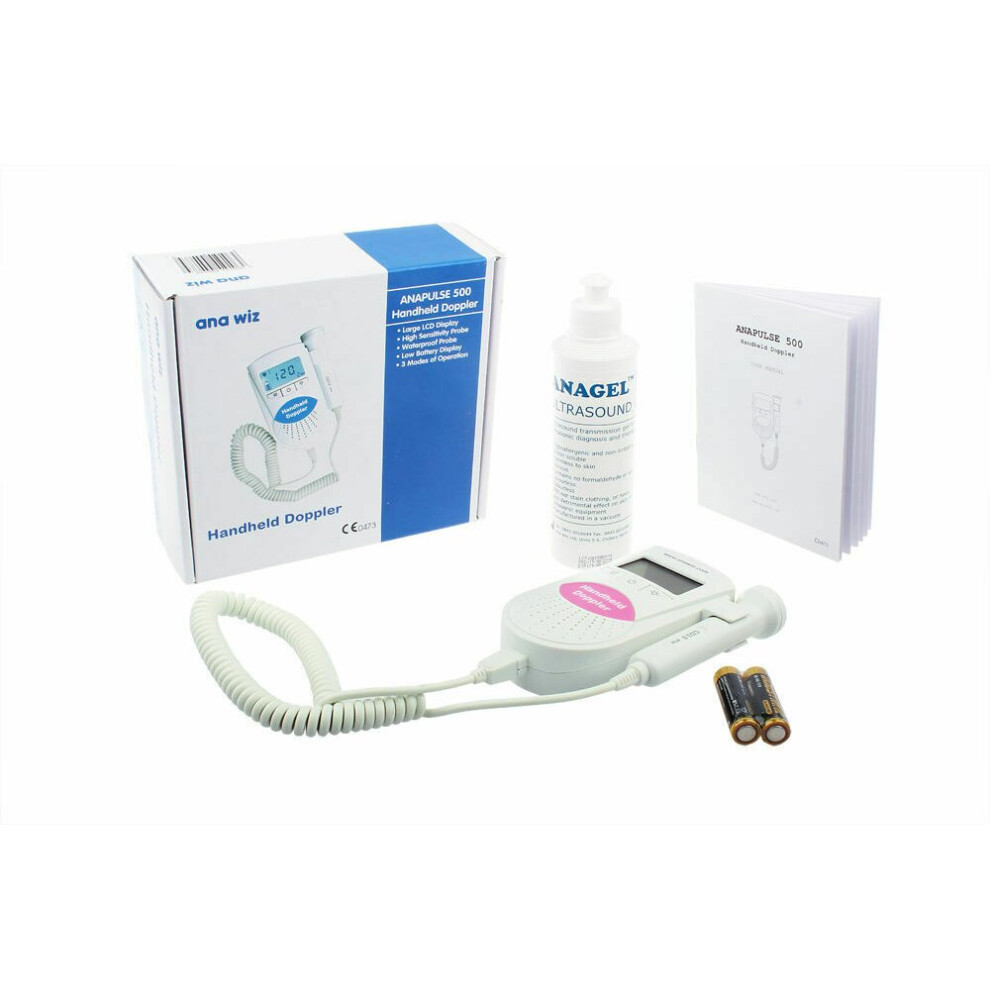 Anapulse Fetal Doppler Heart Monitor 3Mhz With Backlit Lcd Display - 3 Modes (Real-Time, Averaged, Manual) & Built-In Speaker - Ce Certified - Anp500