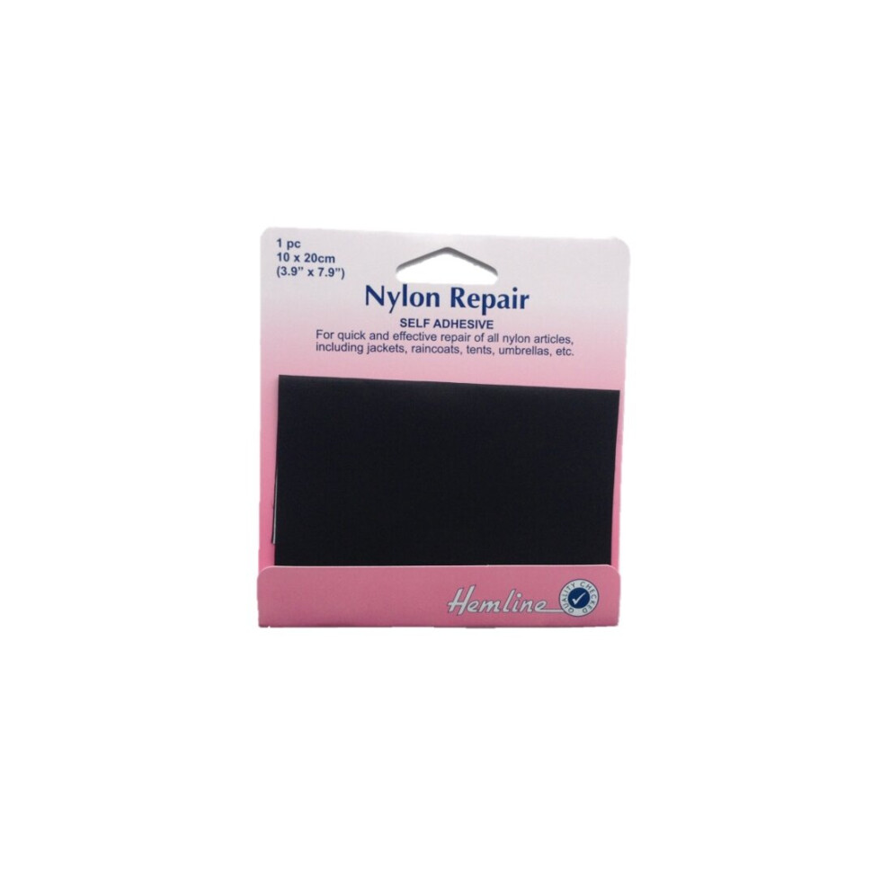 (Black) Hemline Self Adhesive Waterproof Nylon Patch