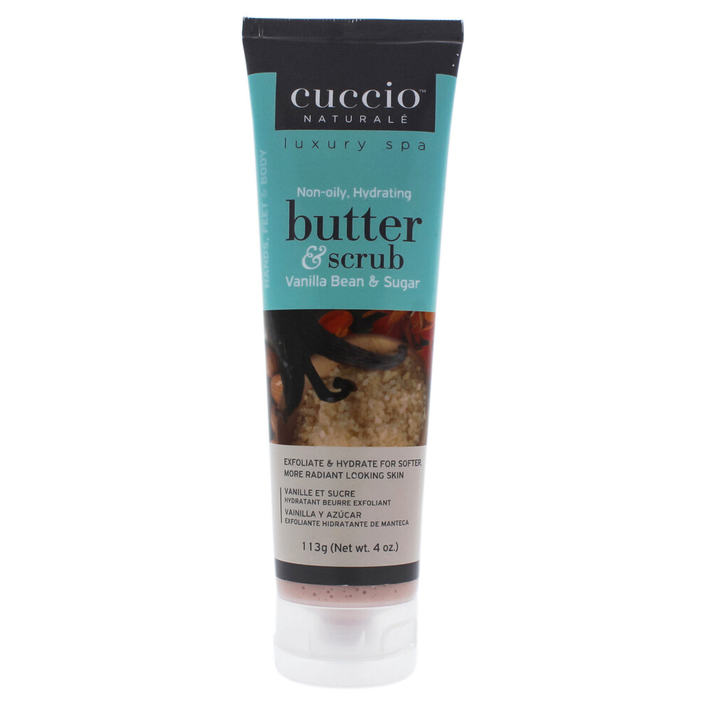 Cuccio Butter And Scrub - Vanilla Bean And Sugar - 4 Oz Scrub