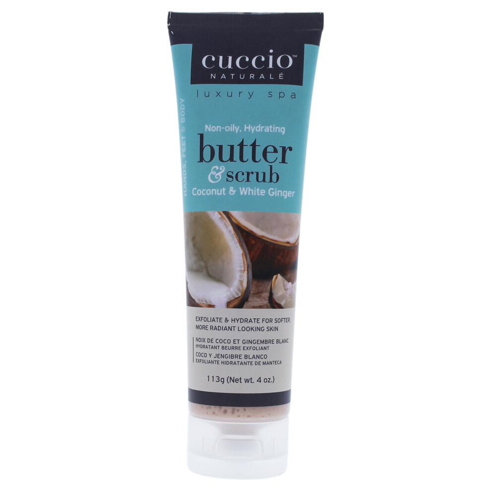 Cuccio White Butter And Scrub - Coconut And Ginger - 4 Oz Scrub