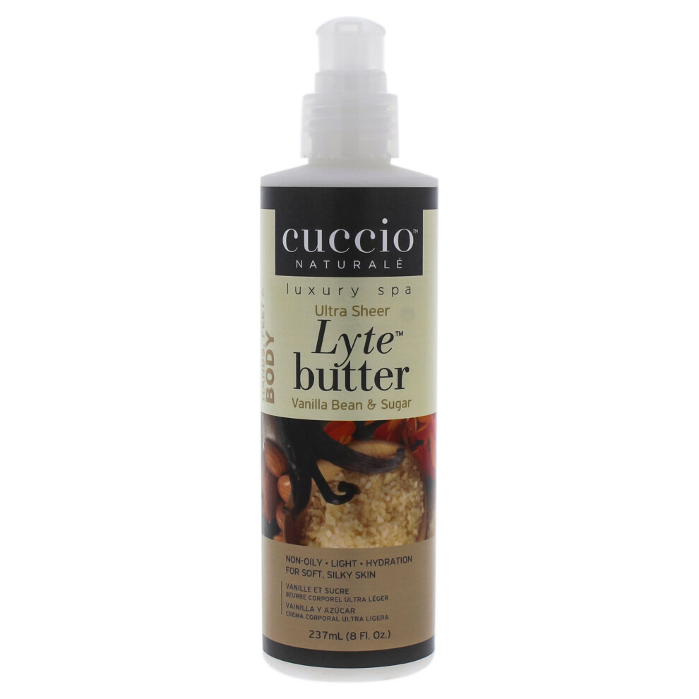 Cuccio Lyte Ultra-Sheer Body Butter - Vanilla Bean And Sugar - 8 Oz Body Lotion