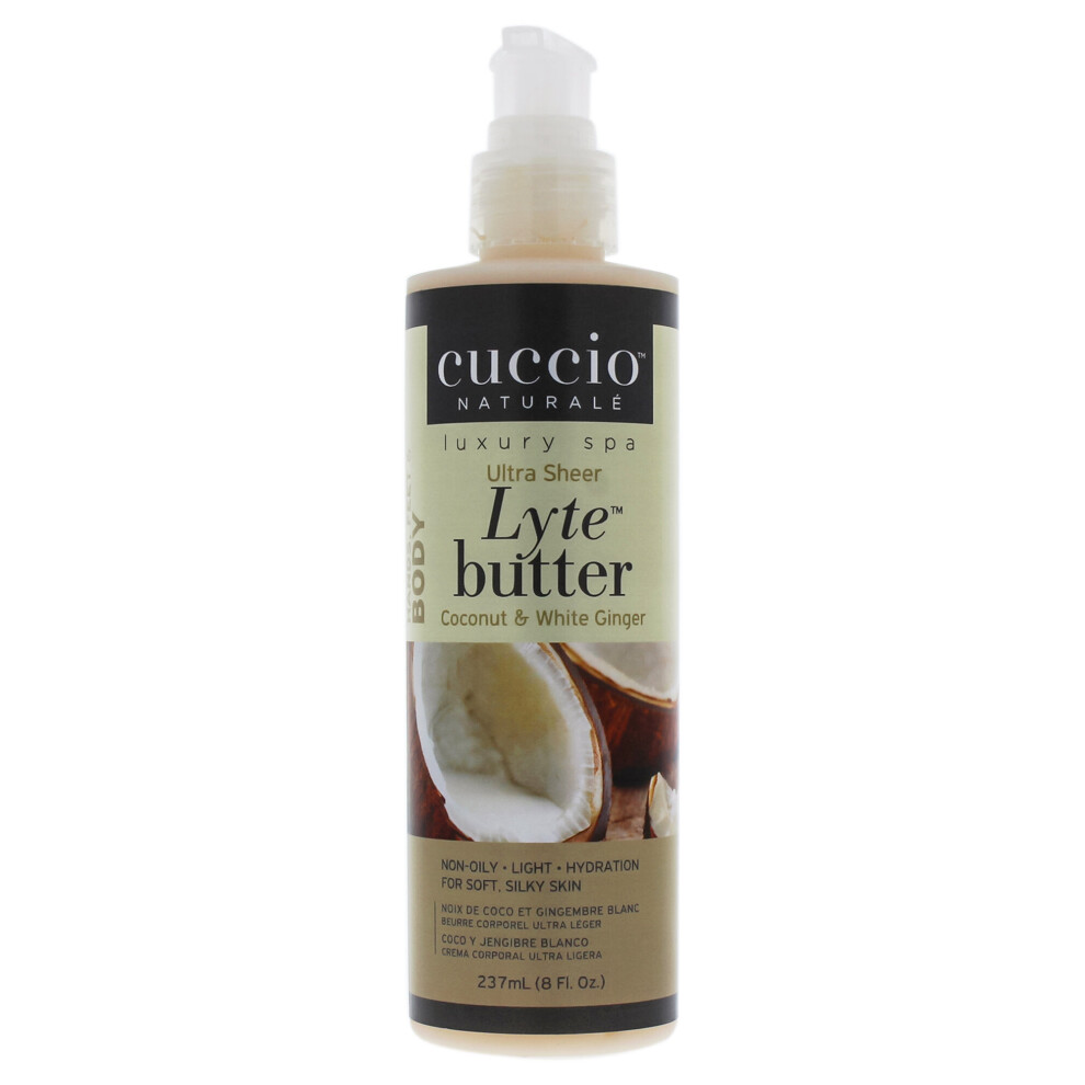 Cuccio White Lyte Ultrasheer Body Butter Coconut And Ginger 8 Oz Body Lotion