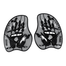 (L, Silver/Black) Arena Vortex Evolution Hand Paddle Swim Training Aid