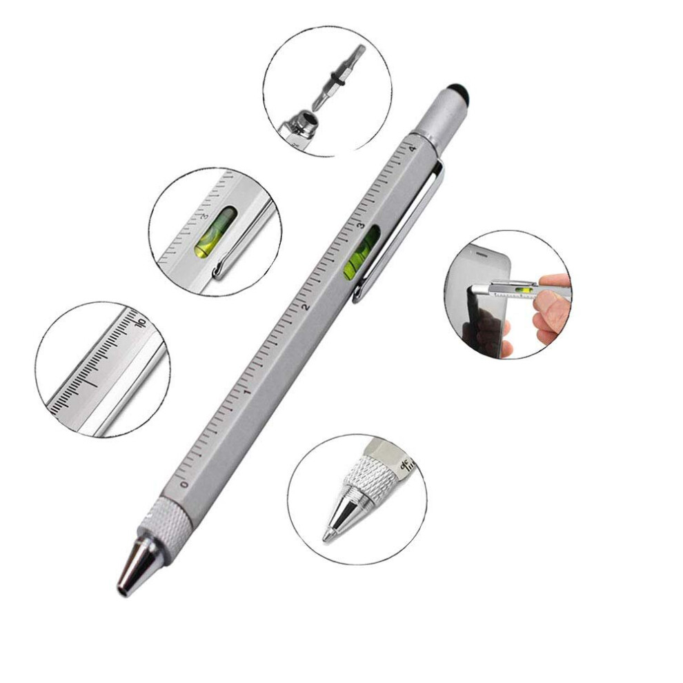 6 in 1 Gadget Pen Multi Tool Pen Spirit Level Ruler Screwdriver Gift Fathers Day