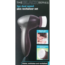 The Black Series 3pc Dual Speed Skin Revitaliser Set, Skin Care Facial Brush