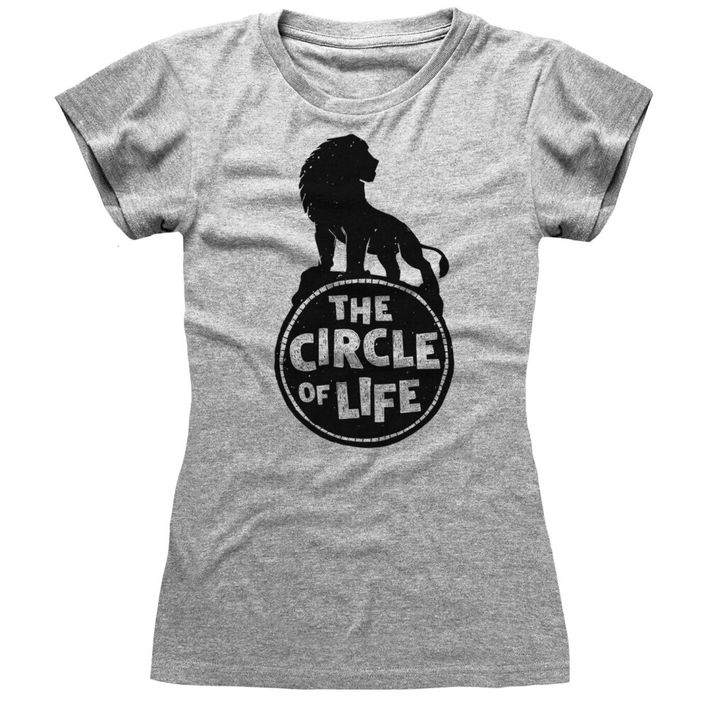 (Large) Disney The Lion King 'Circle Of Life' (Grey) Womens Fitted T-Shirt