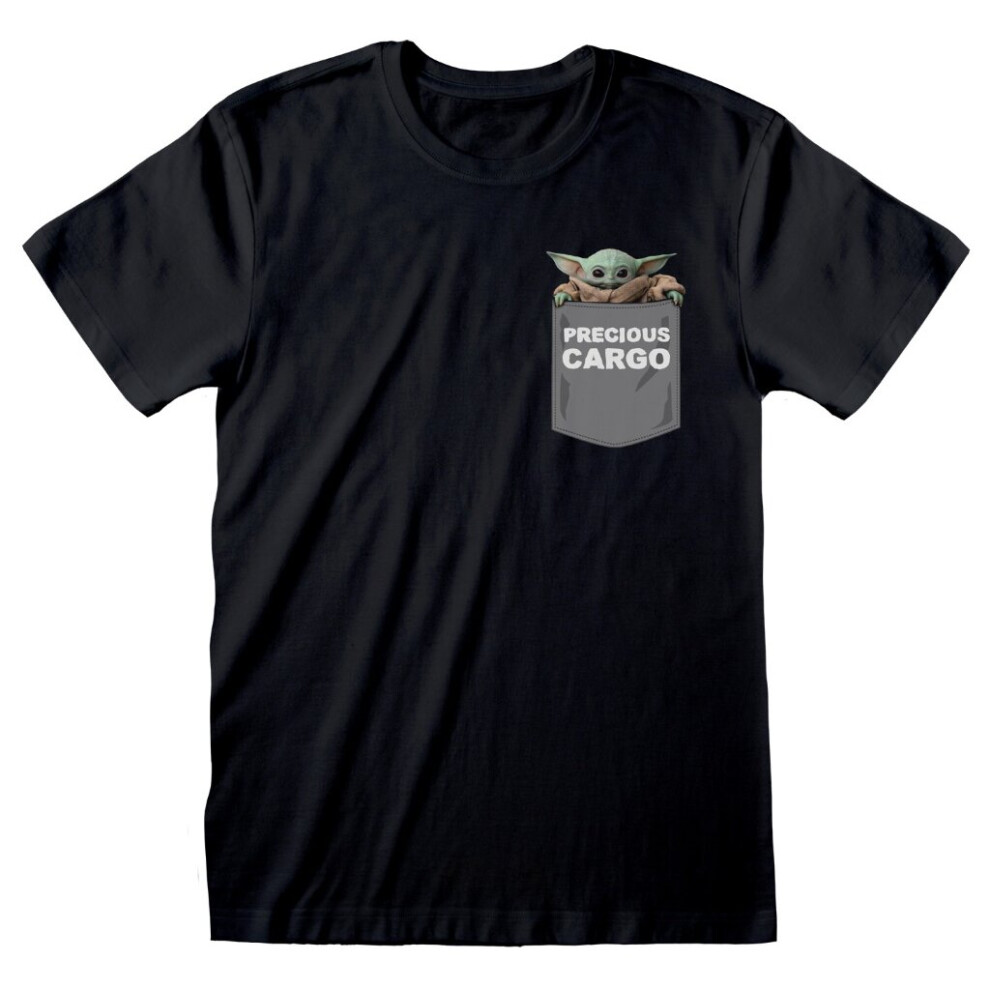 (2XL) Star Wars - The Mandalorian 'Precious Cargo Pocket' (Black) T-Shirt