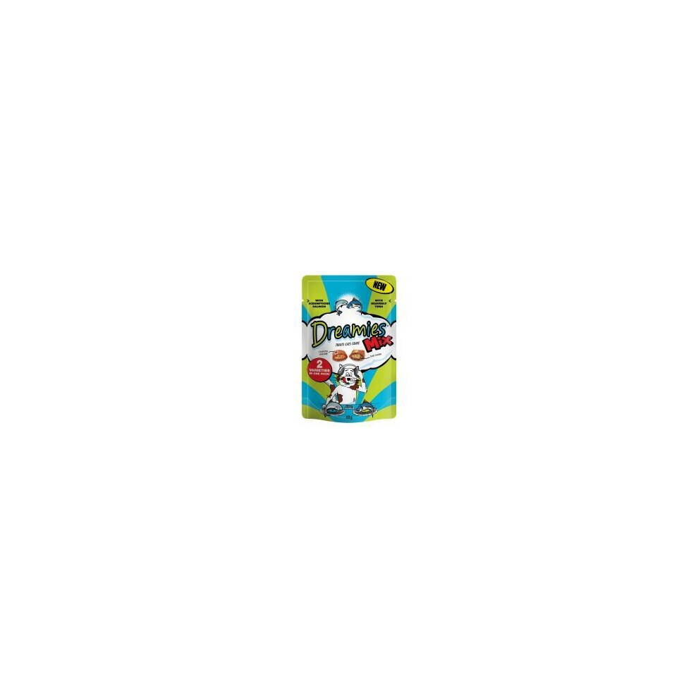 Dreamies Mix Cat Treats with Scrumptious Salmon & Heavenly T - 60g - 712578