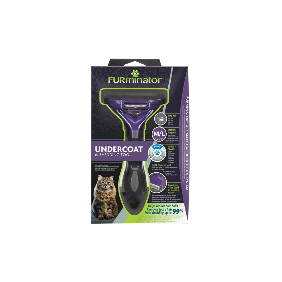 FURminator Undercoat deShedding Tool for Medium/Large Short Hair Cat - 261457