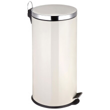 30Ltr Pedal Bin Chic Cream Finish Robust Stainless Steel