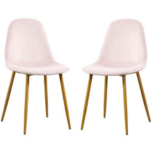 (Velvet Pink) Charles Jacobs 2 Velvet Modern Kitchen Dining Chairs