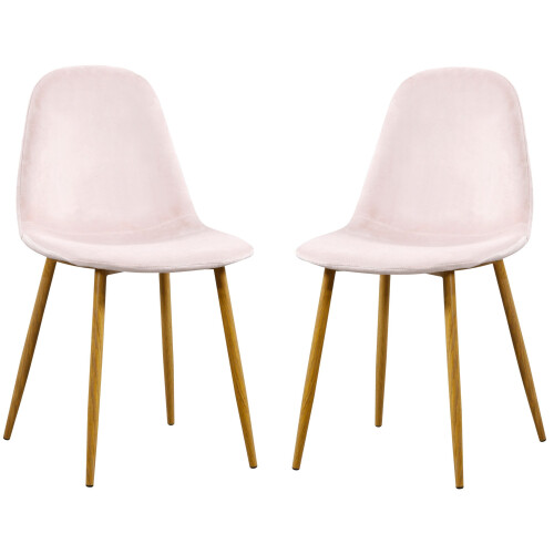 (Velvet Pink) Charles Jacobs 2 Velvet Modern Kitchen Dining Chairs