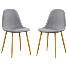 (Fabric Grey) Charles Jacobs 2 Velvet Modern Kitchen Dining Chairs