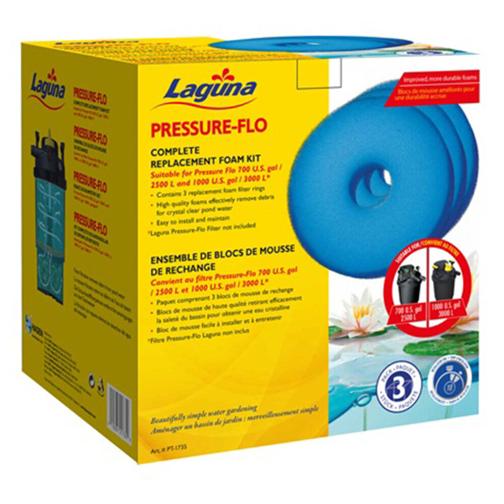 Laguna Pressure Flo 3000 (PT1715) Replacement Foam 19cm (Pack of 3)