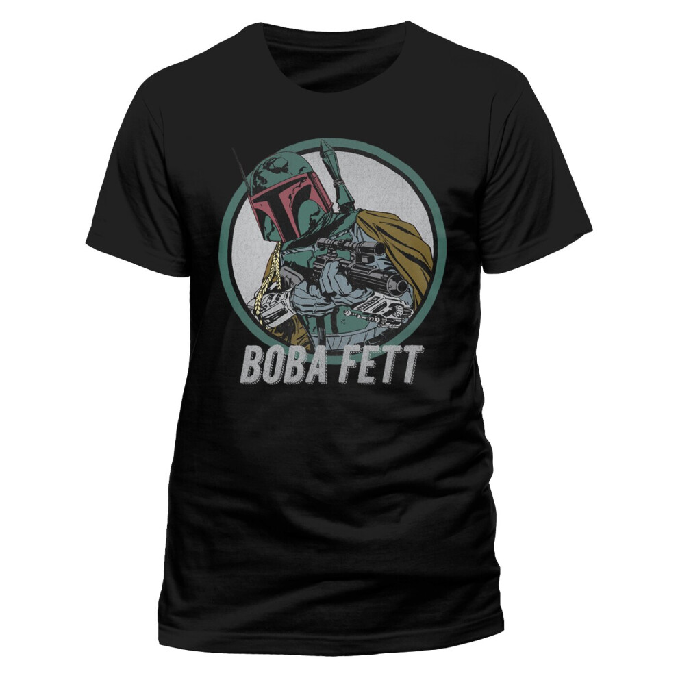 (Small) Star Wars 'Boba Fett Circle' (Black) T-Shirt