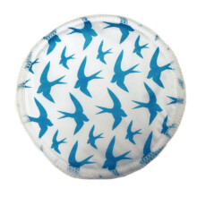 (Blue, 12 Pack) Ana Wiz Washable Natural Bamboo Breast Pads