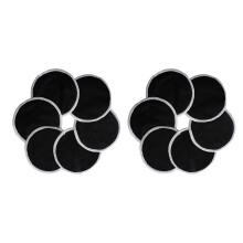 (Black, 12 Pack) Ana Wiz Washable Natural Bamboo Breast Pads