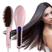 Hair Straightener Brush with LCD Screen