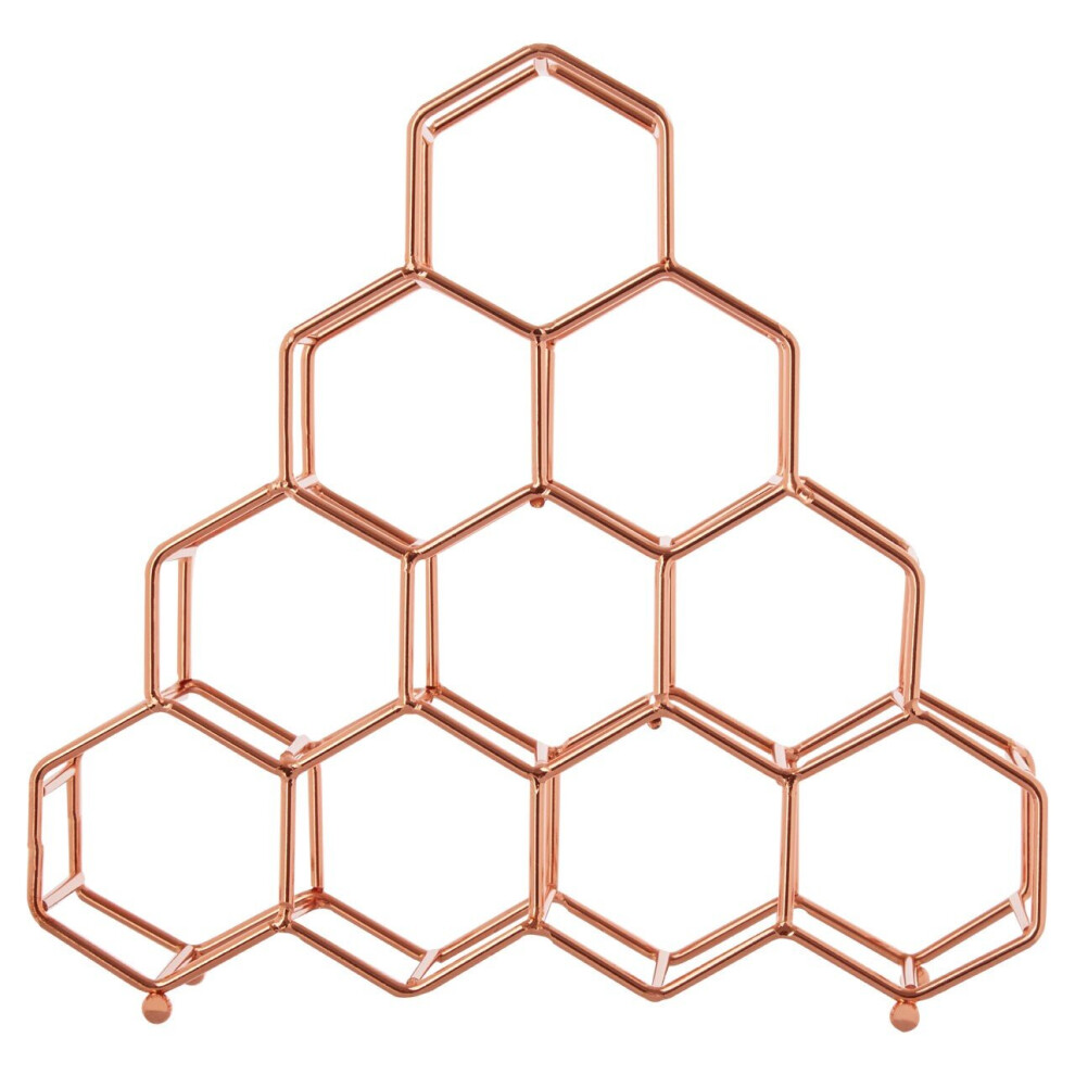 Premier Housewares Vertex 10 Bottle Copper Plated Spice Rack