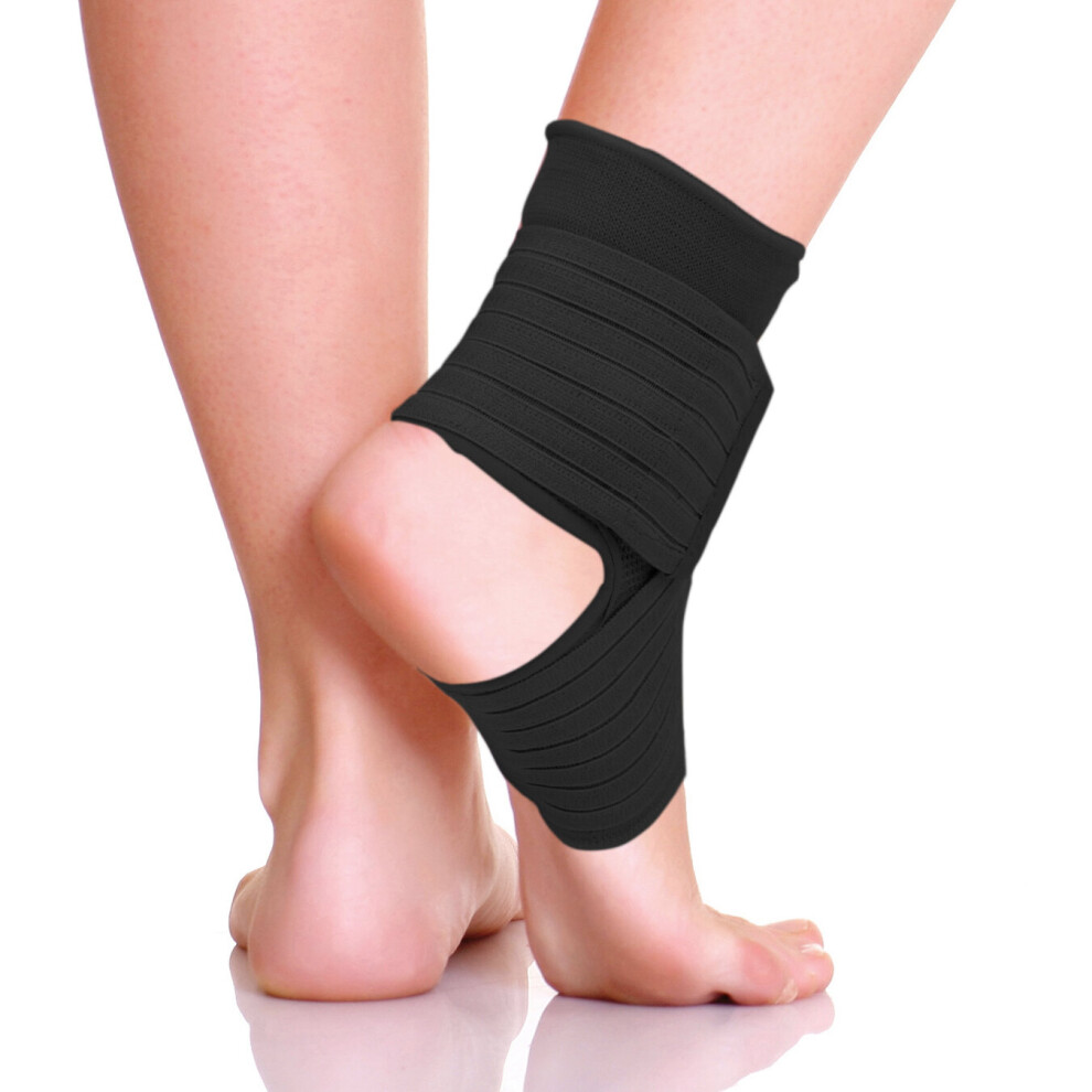 (Black, Small) Actesso Ankle Support Strap - Sleeve for Weak Ankles, Sprains and Sports Injury