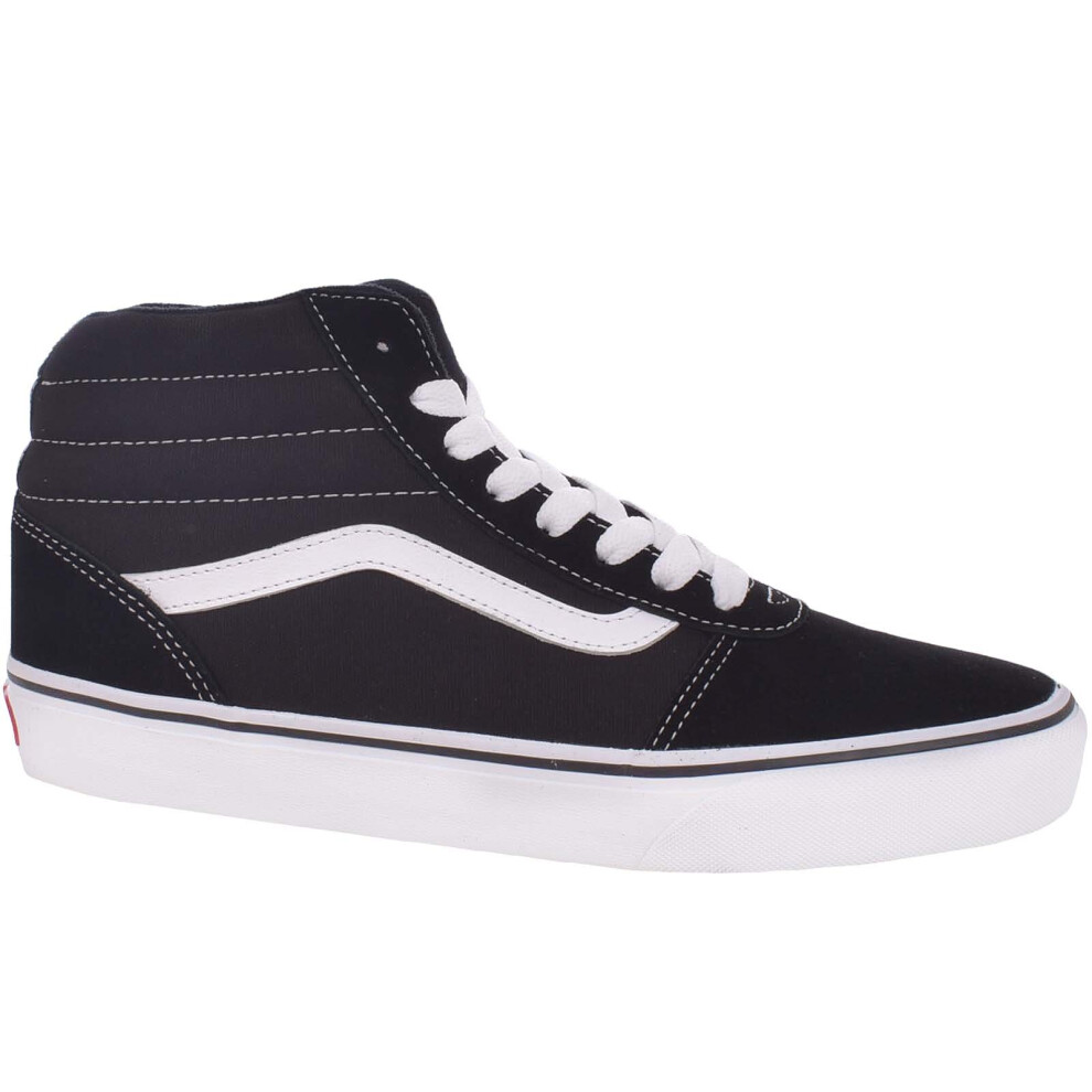 (8, Black/White) Vans Mens Ward Hi High Top Casual Suede Skater Trainers Sneakers - Black/White