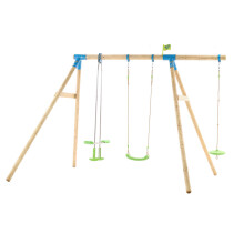 TP Toys Snowdonia Wooden Swing Set With 3 Swing Accessories Age 3 Year+
