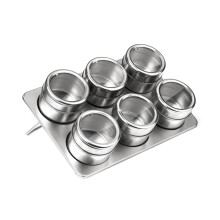 Durable Spice Jars Tray With Oblong Tray, Magnetic Spice Jars Tray For Kitchen, Durable Tray With Clear Lid