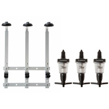 3 x 35ml Solo Bar Optic Spirit Measure & 3 Bottles 70cl/1L Wall Mounted Bracket