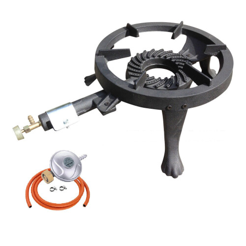 (Butane 28mbar Screw-On) Gas Boiling Ring Cast Iron Large Burner Cooker Stove 8kW GB-24