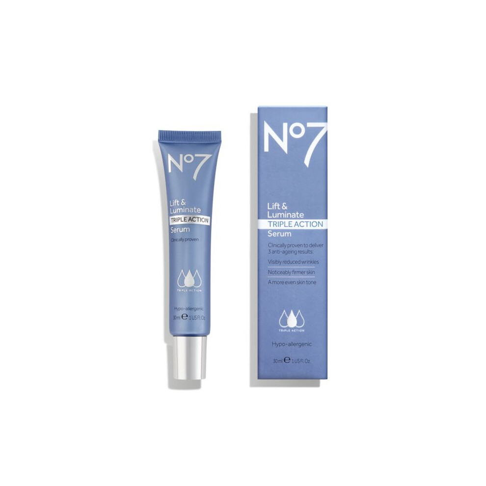 No7 Lift & Luminate TRIPLE ACTION Serum 30ml Brand New & Boxed