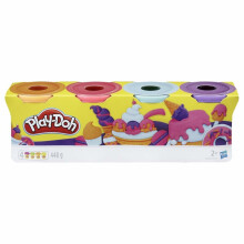 Lot de 4 pates a modeler Play-Doh non toxiques a theme sucre pour enfants de 2 ans et plus, bo  tes de 113 g (rose, bleu clair, orange vif, violet