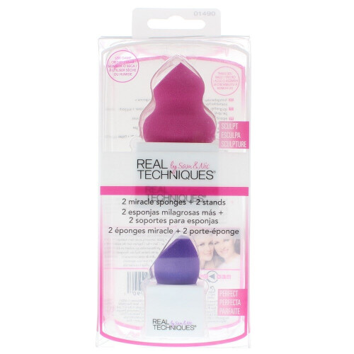 Real Techniques Rt 2 X Miracle Sponges & 2 Stands Ref 01490