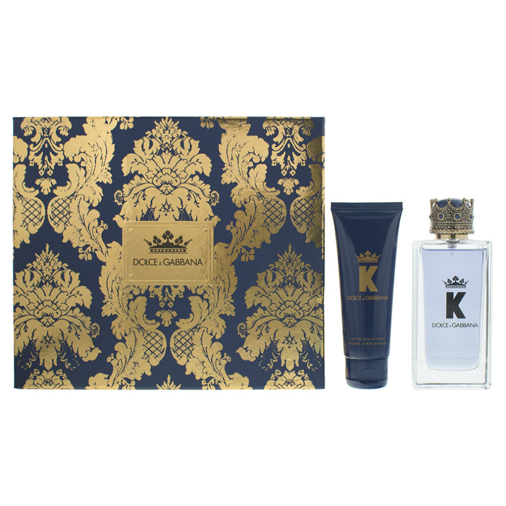 Dolce & Gabbana K 100ml Eau De Toilette 75ml Aftershave Balm Gift Set