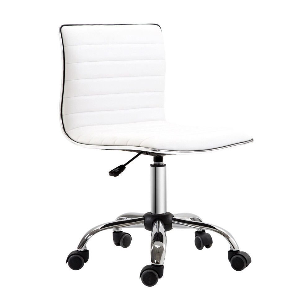 Vinsetto Armless Mid-Back Adjustable Office Chair with 360 Swivel White