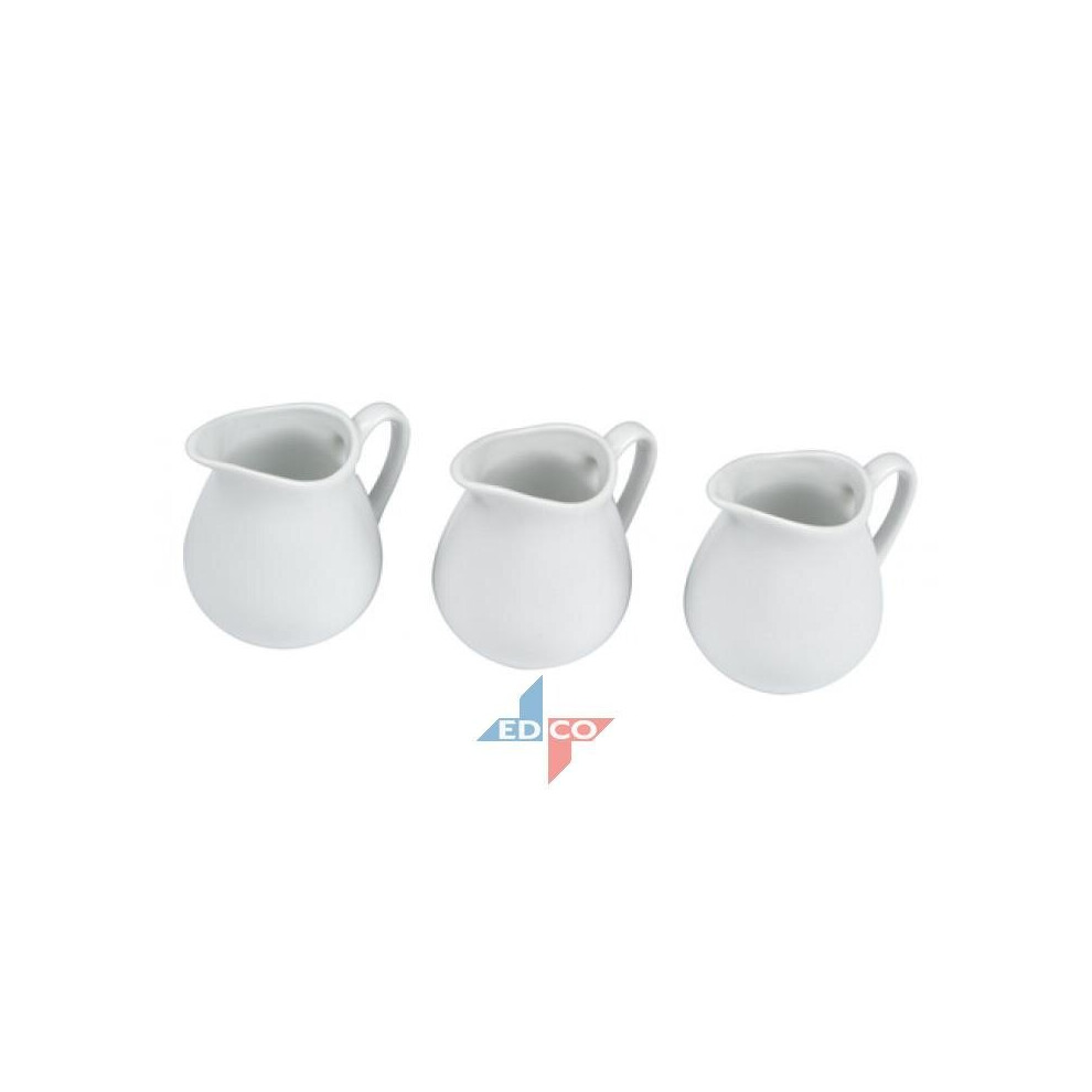 Set Of 3 White Porcelain Milk Jug Cream Sauce Gravy Serving Jug