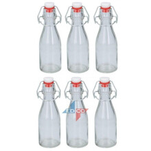 Set Of 6 Swing Top 150ml Glass Oil Vinegar Sauce Storage Preserve Bottles