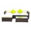 Outsunny 5pc Outsunny Rattan Garden Sofa Set With Coffee Table - Brown 1