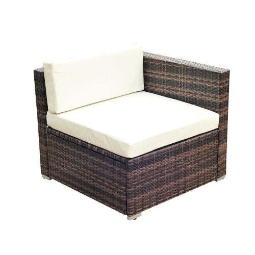 Outsunny 5pc Outsunny Rattan Garden Sofa Set With Coffee Table - Brown 2