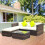 Outsunny 5pc Outsunny Rattan Garden Sofa Set With Coffee Table - Brown 8