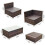Outsunny 5pc Outsunny Rattan Garden Sofa Set With Coffee Table - Brown 9