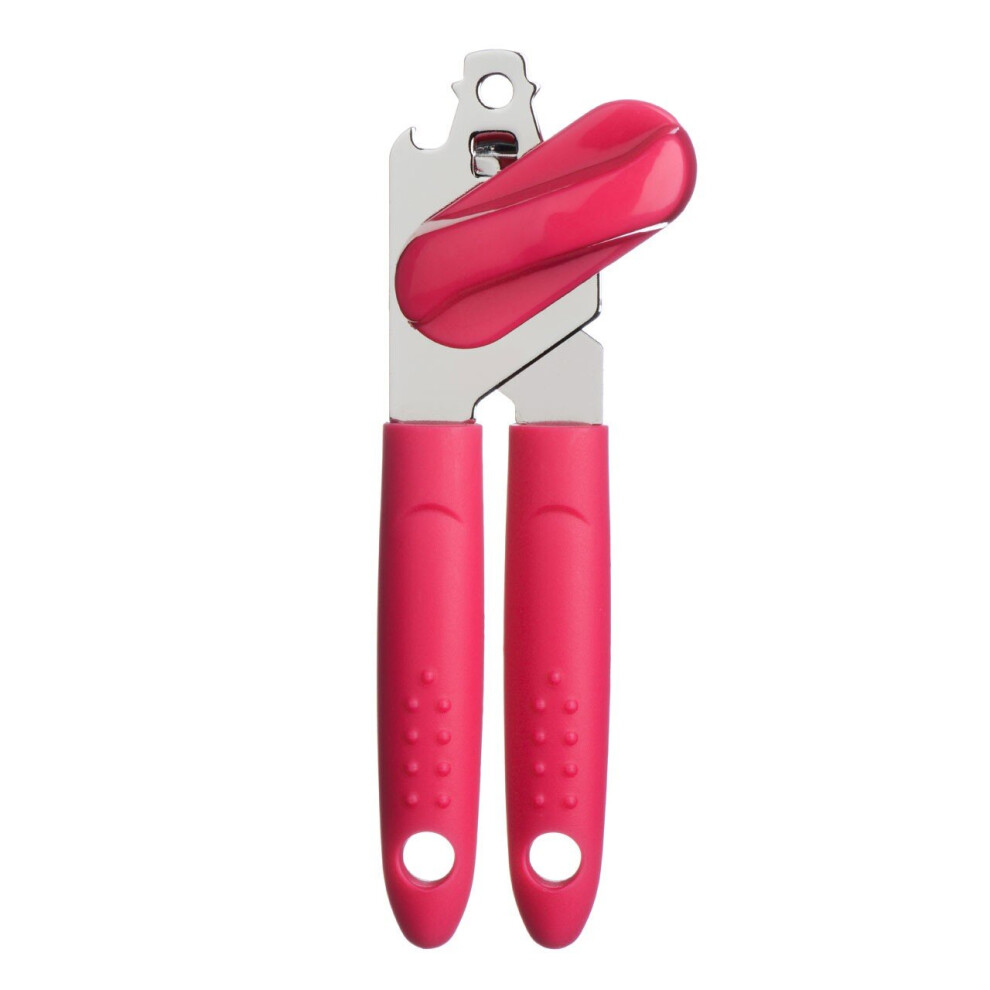 Hot Pink Canistrer & Can Opener, Best Can Opener, Manual Tin & Bottle Opener for Home, Self