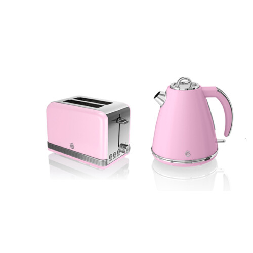 Pink swan kettle and shop toaster